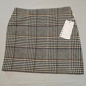 Le' AL.X Size 10 Glen Plaid Wool Blend Mini Skirt NWT 1047